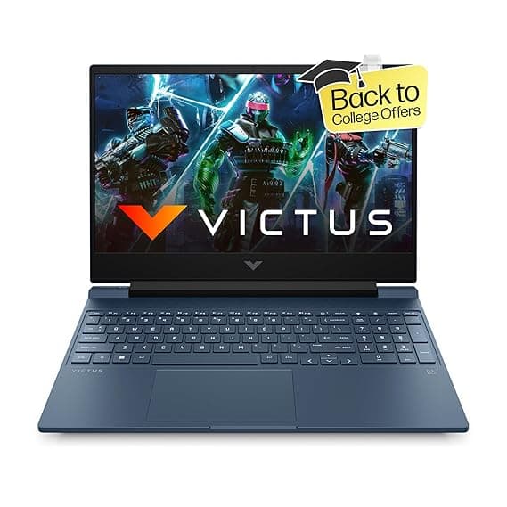 HP Victus Gaming Laptop, 12th Gen Intel Core i5-12450H, 4GB RTX 3050 GPU, 15.6-inch (39.6 cm) FHD IPS 144Hz, 16GB DDR4, 512GB SSD, Backlit KB, B&O Dual Speakers (Win 11, MSO, Blue, 2.37 kg), fa0666TX